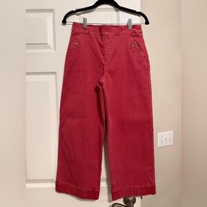 SPANX Stretch Twill Cropped Wide Leg Pants in Wild Rose Size M NWOT